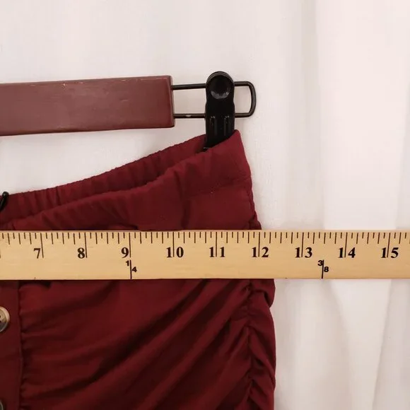 Woman Burgundy Stretchy Cute Tube Top Jumpsuit - Picture 3 of 8